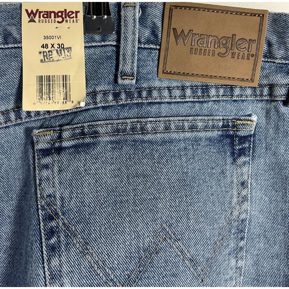Wrangler Men's Rugged Wear Relaxed Fit Jean Vintage Light Washed 48x30 NWT New - Picture 6 of 7
